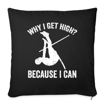 Fun Pole Vault Pole Vault Pole Vault - Sofa pillowcase 17,3'' x 17,3'' (45 x 45 cm) - black - Front