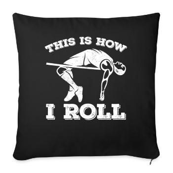 Fun Pole Vault Pole Vault Pole Vault - Sofa pillowcase 17,3'' x 17,3'' (45 x 45 cm) - black - Front