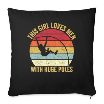 Funny pole vault pole vault with huge - Sofa pillowcase 17,3'' x 17,3'' (45 x 45 cm) - black - Front
