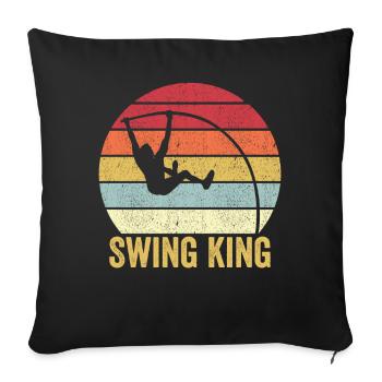 Fun Perle Vault Saut à la perche Swing King - Housse de coussin décorative 45 x 45 cm - noir - Devant