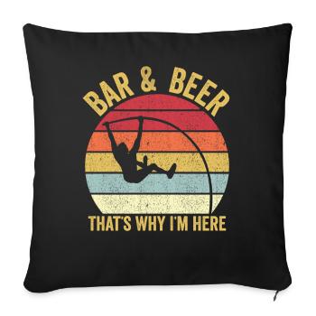 Lustiger Stabhochsprung Stabhochsprung Bar & Bier - Sofakissenbezug 45 x 45 cm - Schwarz - Vorne