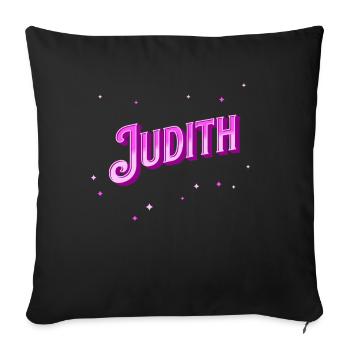 Judith Namen personalisiert - Sofakissenbezug 45 x 45 cm - Schwarz - Vorne