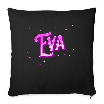 Eva name personalized - Sofa pillowcase 17,3'' x 17,3'' (45 x 45 cm) - black - Front