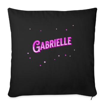 Gabrielle's name personalized - Sofa pillowcase 17,3'' x 17,3'' (45 x 45 cm) - black - Front
