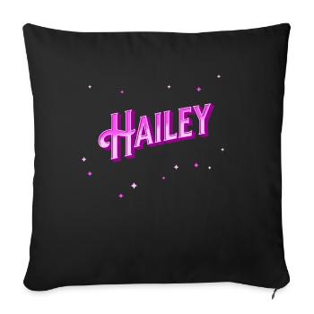 Hailey name personalized - Sofa pillowcase 17,3'' x 17,3'' (45 x 45 cm) - black - Front