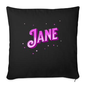 Nom Jane personnalisé - Housse de coussin décorative 45 x 45 cm - noir - Devant