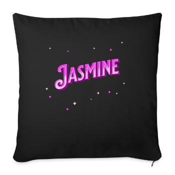 Jasmine name personalized - Sofa pillowcase 17,3'' x 17,3'' (45 x 45 cm) - black - Front