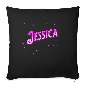 Le nom de Jessica personnalisé - Housse de coussin décorative 45 x 45 cm - noir - Devant