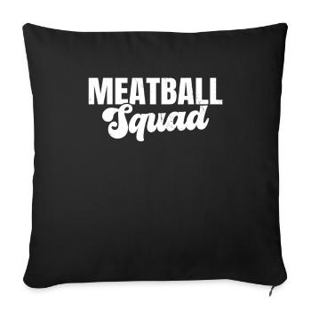 Spaghetti aux boulettes de viande drôle de cadeau italien - Housse de coussin décorative 45 x 45 cm - noir - Devant