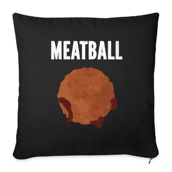 Spaghetti aux boulettes de viande drôle de cadeau italien - Housse de coussin décorative 45 x 45 cm - noir - Devant