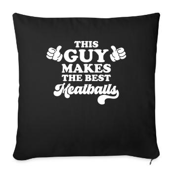 Spaghetti aux boulettes de viande drôle de cadeau italien - Housse de coussin décorative 45 x 45 cm - noir - Devant