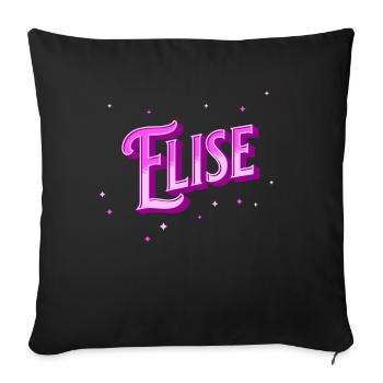 Elise Namen personalisiert - Sofakissenbezug 45 x 45 cm - Schwarz - Vorne