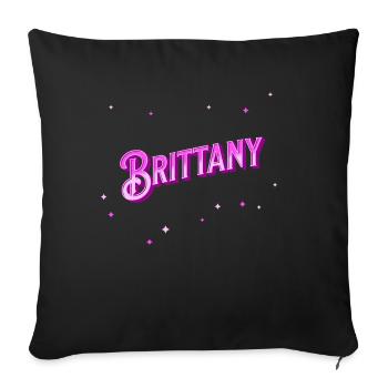Brittany Namen personalisiert - Sofakissenbezug 45 x 45 cm - Schwarz - Vorne