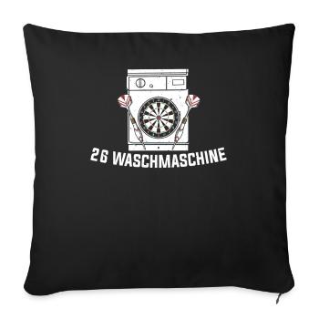 26 Waschmaschine Dartboard Dartpfeile Geschenk - Sofakissenbezug 45 x 45 cm - Schwarz - Vorne