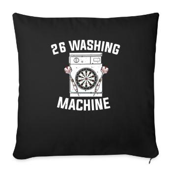 26 Waschmaschine Dartboard Dartpfeile Geschenk - Sofakissenbezug 45 x 45 cm - Schwarz - Vorne