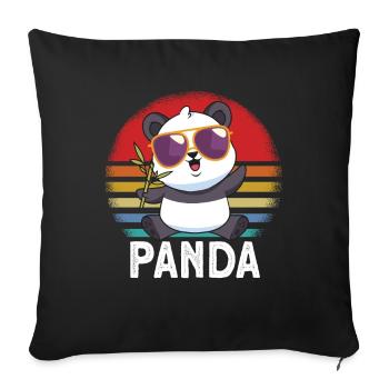 Lunettes de soleil Panda - Housse de coussin décorative 45 x 45 cm - noir - Devant