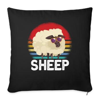 Lunettes de soleil mouton - Housse de coussin décorative 45 x 45 cm - noir - Devant