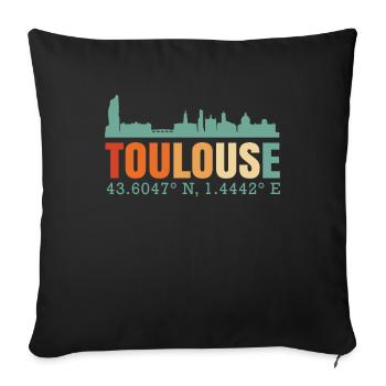 Toulouse Frankreich Skyline - Sofakissenbezug 45 x 45 cm - Schwarz - Vorne