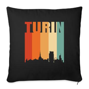 Turin Italien Skyline - Sofakissenbezug 45 x 45 cm - Schwarz - Vorne