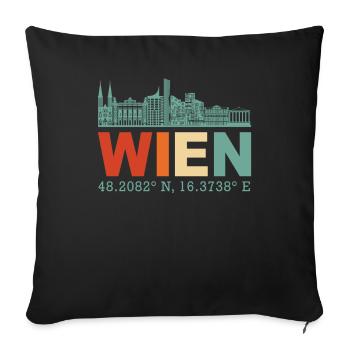Vienne Autriche Skyline - Housse de coussin décorative 45 x 45 cm - noir - Devant