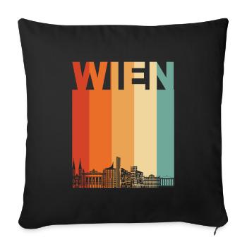 Vienne Autriche Skyline - Housse de coussin décorative 45 x 45 cm - noir - Devant