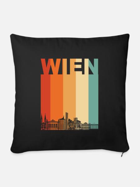 Wien Österreich Skyline - Sofakissenbezug 45 x 45 cm - Schwarz