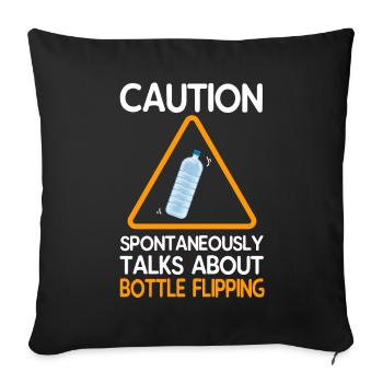 Water Bottel Flipping Gift Bottle - Housse de coussin décorative 45 x 45 cm - noir - Devant