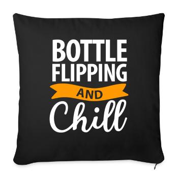 Water Bottel Flipping Gift Bottle - Housse de coussin décorative 45 x 45 cm - noir - Devant