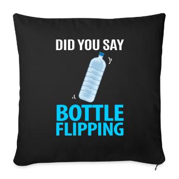 Water Bottel Flipping Gift Bottle - Housse de coussin décorative 45 x 45 cm - noir - Devant