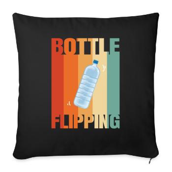 Water Bottel Flipping Gift Bottle - Housse de coussin décorative 45 x 45 cm - noir - Devant