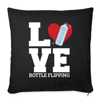 Water Bottel Flipping Gift Bottle - Housse de coussin décorative 45 x 45 cm - noir - Devant