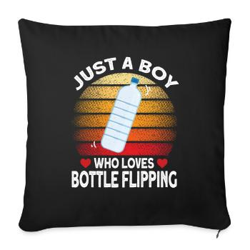 Water Bottel Flipping Gift Bottle - Housse de coussin décorative 45 x 45 cm - noir - Devant