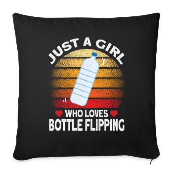 Water Bottel Flipping Gift Bottle - Housse de coussin décorative 45 x 45 cm - noir - Devant