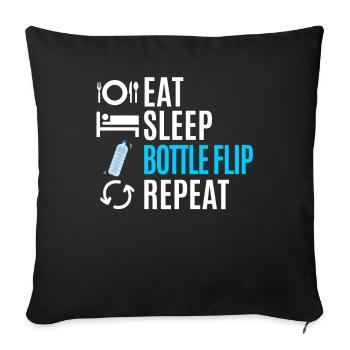 Water Bottel Flipping Gift Bottle - Housse de coussin décorative 45 x 45 cm - noir - Devant