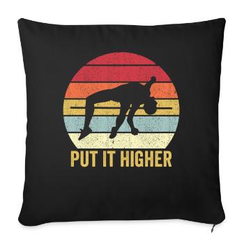 Drôle de saut à la perche saut à la perche mettez-le plus haut R - Housse de coussin décorative 45 x 45 cm - noir - Devant