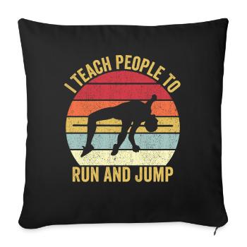 Fun Perle Vault Pole Vault Run et Sp - Housse de coussin décorative 45 x 45 cm - noir - Devant