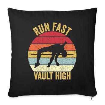 Fun Perle Vault Saut à la Perche Rapide - Housse de coussin décorative 45 x 45 cm - noir - Devant