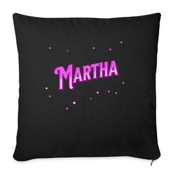 Martha Namen personalisiert - Sofakissenbezug 45 x 45 cm - Schwarz - Vorne