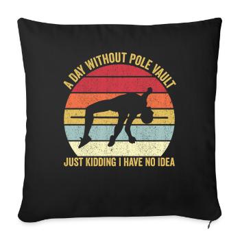 Saut à la perche amusant Saut à la perche - Housse de coussin décorative 45 x 45 cm - noir - Devant