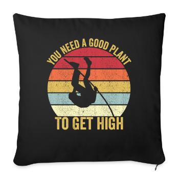 Saut à la perche amusant Saut à la perche - Housse de coussin décorative 45 x 45 cm - noir - Devant