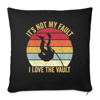 Drôle de saut à la perche saut à la perche J’adore le S - Housse de coussin décorative 45 x 45 cm - noir - Devant