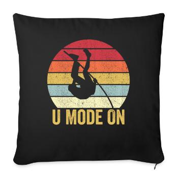 Funny Pole Vaulting Stabhochsprung U-Modus auf Ret - Sofakissenbezug 45 x 45 cm - Schwarz - Vorne