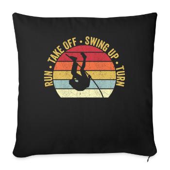 Fun Pole Vault Pole Vault - Sofa pillowcase 17,3'' x 17,3'' (45 x 45 cm) - black - Front