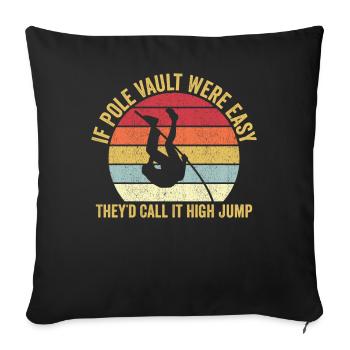 Fun Pole Vault Pole Vault - Sofa pillowcase 17,3'' x 17,3'' (45 x 45 cm) - black - Front