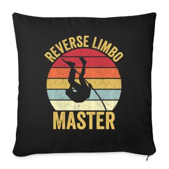 Lustiger Stabhochsprung Stabhochsprung - Sofakissenbezug 45 x 45 cm - Schwarz - Vorne