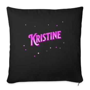 Kristine Nom personnalisé - Housse de coussin décorative 45 x 45 cm - noir - Devant
