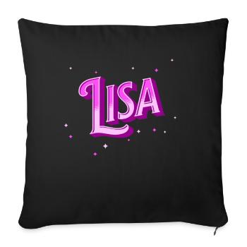 Nom Lisa personnalisé - Housse de coussin décorative 45 x 45 cm - noir - Devant