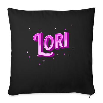 Lori name personalized - Sofa pillowcase 17,3'' x 17,3'' (45 x 45 cm) - black - Front