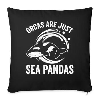 Drôle d’orque Whale Sea Panda - Housse de coussin décorative 45 x 45 cm - noir - Devant