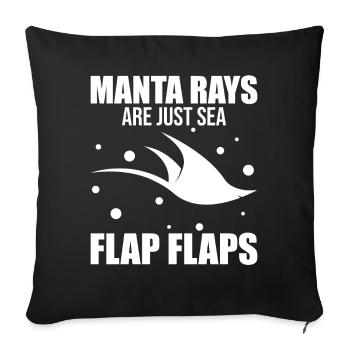 Drôle de raie manta Stingray - Housse de coussin décorative 45 x 45 cm - noir - Devant